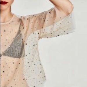 Zara Tulle Top with Beading